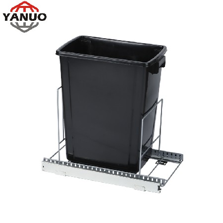 Kitchen garbage bin guide rail rack